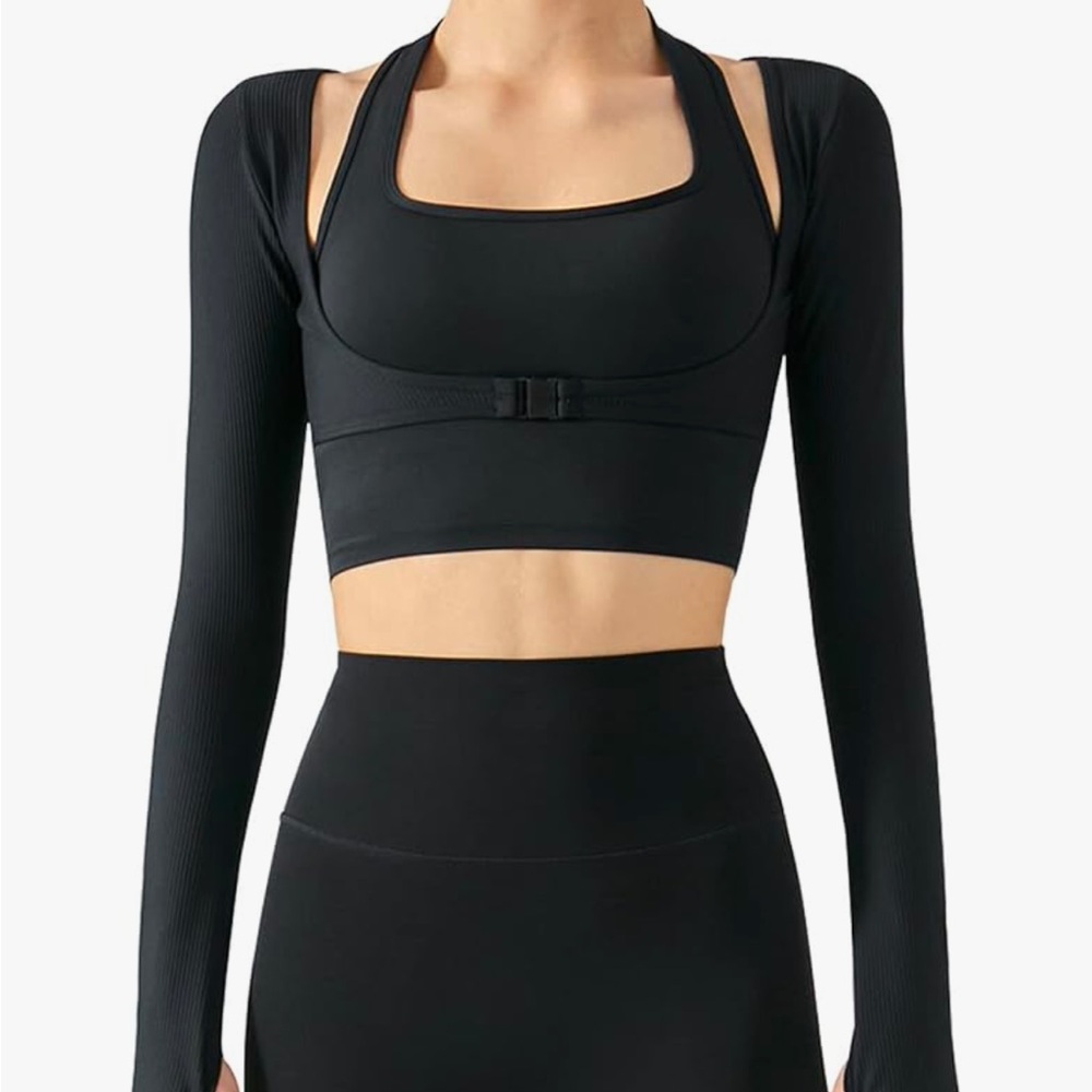 workout halter longsleeve top